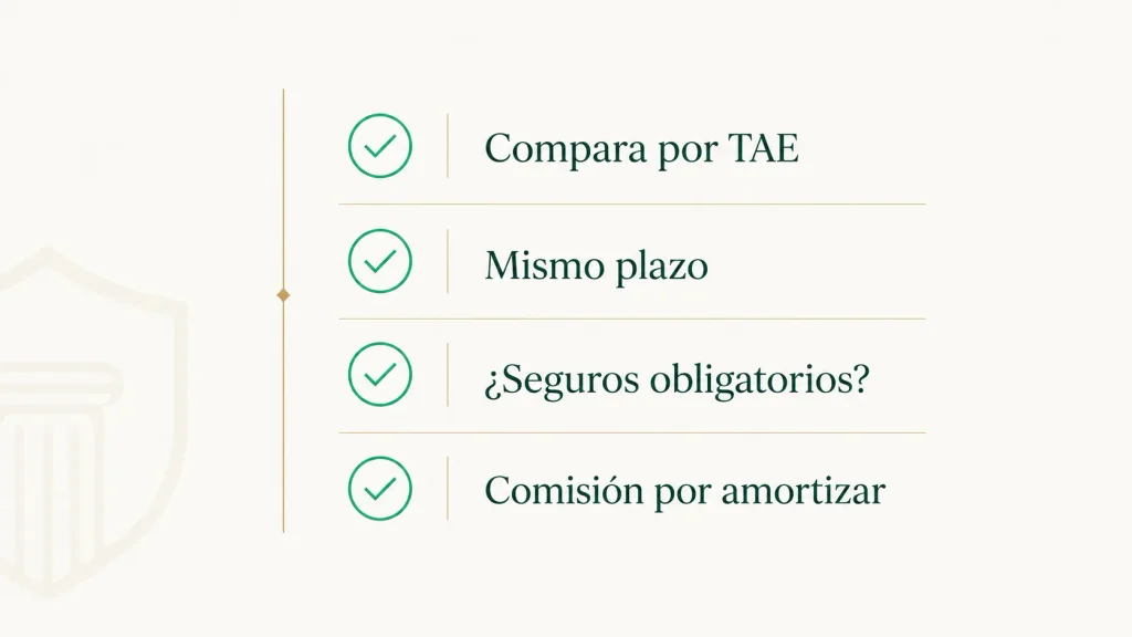 Checklist para comparar préstamos correctamente por TAE