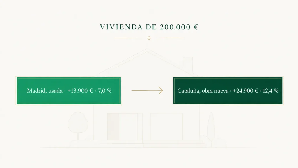 Los gastos de comprar una vivienda de 200.000 euros van de 13.900 euros en Madrid a 24.900 en Cataluña