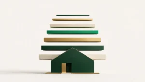 Vivienda con capas superpuestas que representan los gastos que se suman al precio de compra
