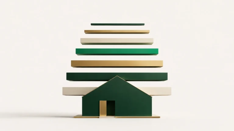 Vivienda con capas superpuestas que representan los gastos que se suman al precio de compra