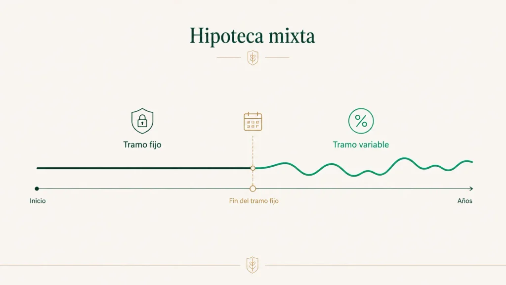 La hipoteca mixta combina un tramo fijo inicial y otro variable posterior
