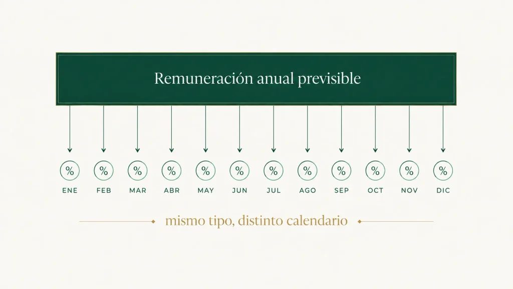 La retención de IRPF se calcula sobre la remuneración anual previsible, no sobre el número de pagas